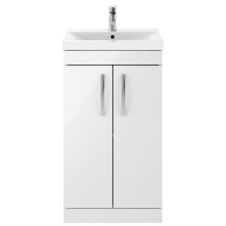 ATH006A Nuie Athena 500mm Gloss White Floor Standing Vanity Unit with Basin