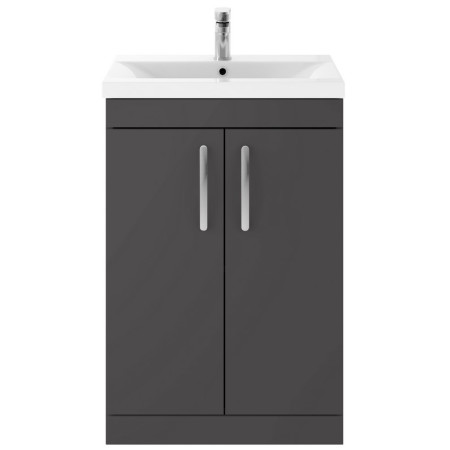 ATH075A Nuie Athena 600mm Gloss Grey Floor Standing Vanity Unit with Basin (2)