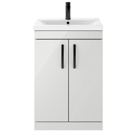 ATH107A Nuie Athena 600mm Gloss Grey Mist Floor Standing Vanity Unit with Basin (1)
