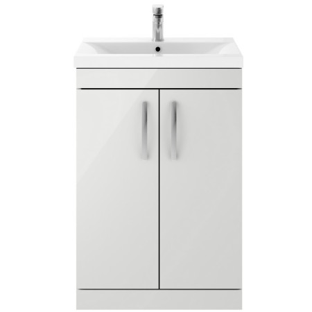ATH107A Nuie Athena 600mm Gloss Grey Mist Floor Standing Vanity Unit with Basin (2)
