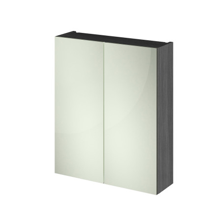 Nuie Athena 600mm Mirror Cabinet 50/50 Anthracite Woodgrain