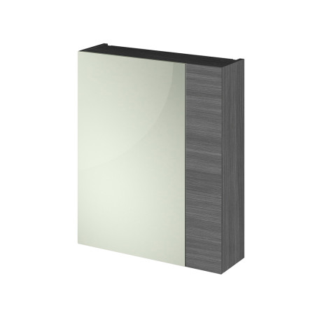 OFF518 Nuie Athena 600mm Mirror Cabinet 75/25 Anthracite Woodgrain Cut Out