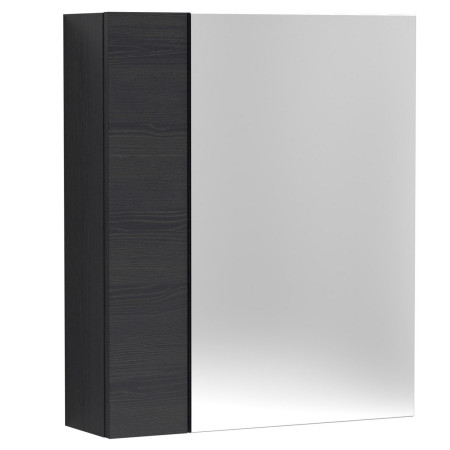 Nuie Athena 600mm Mirror Cabinet 75/25 Charcoal Black Woodgrain