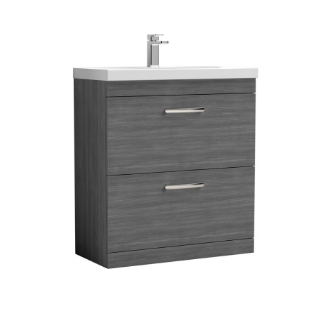 Nuie Athena 800mm Anthracite Woodgrain Floor Standing Vanity Unit with Basin