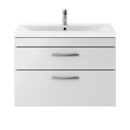 ATH114 Nuie Athena 800mm Gloss Grey Mist Two Drawer Wall Hung Vanity Unit (1)