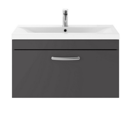 ATH080 Nuie Athena 800mm Gloss Grey One Drawer Wall Hung Vanity Unit (1)