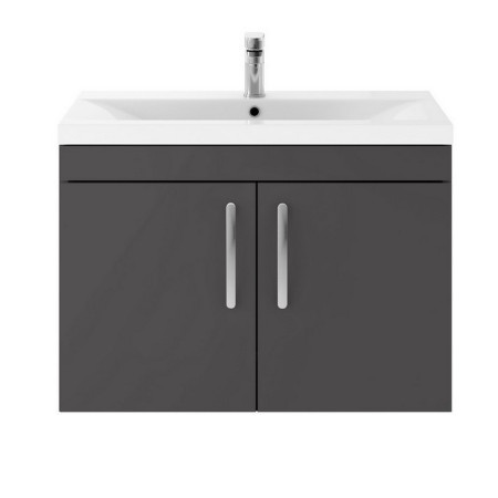 ATH101 Nuie Athena 800mm Gloss Grey Two Door Wall Hung Vanity Unit (1)