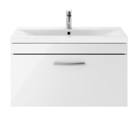 ATH062 Nuie Athena 800mm Gloss White One Drawer Wall Hung Vanity Unit (1)