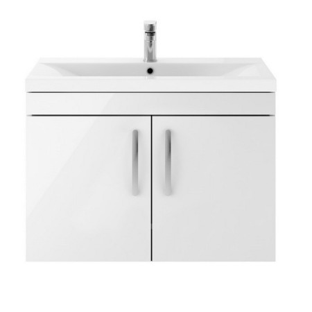 ATH102 Nuie Athena 800mm Gloss White Two Door Wall Hung Vanity Unit (1)