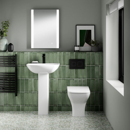 NCG406 Nuie Ava Back To Wall Rimless Pan and Soft Close Seat Lifestyle