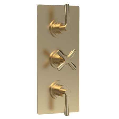 CLL8211 Nuie Aztec Triple Thermostatic Shower Valve in Brushed Brass (1)