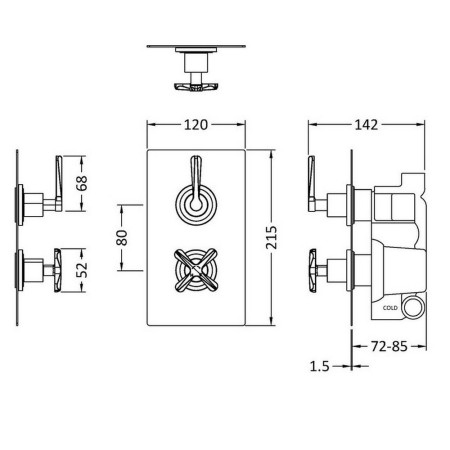 CLL4210 Nuie Aztec Twin Thermostatic Shower Valve in Matt Black (2)