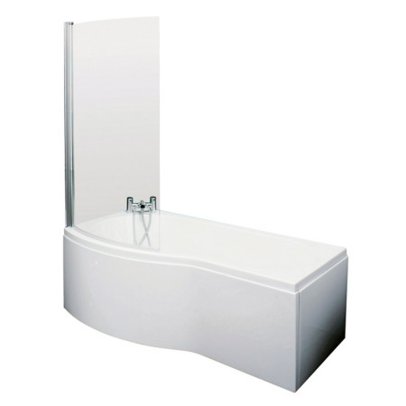 SBATH20 Nuie B Shaped Left Handed 1500 x 900mm Shower Bath Set (1)
