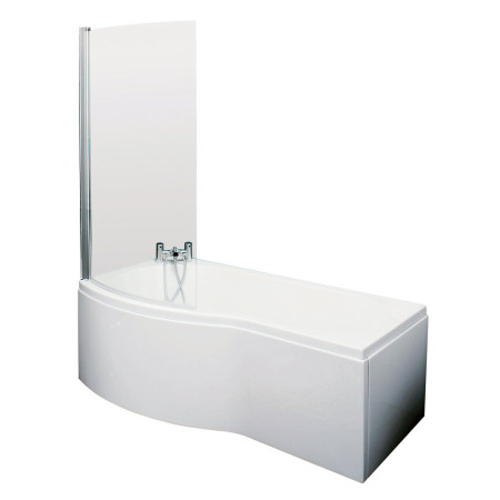 Nuie B Shaped Left Handed 1500 x 900mm Shower Bath Set