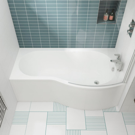 WBB1785R Nuie B Shaped Right Hand 1700 x 900mm Shower Bath Lifestyle