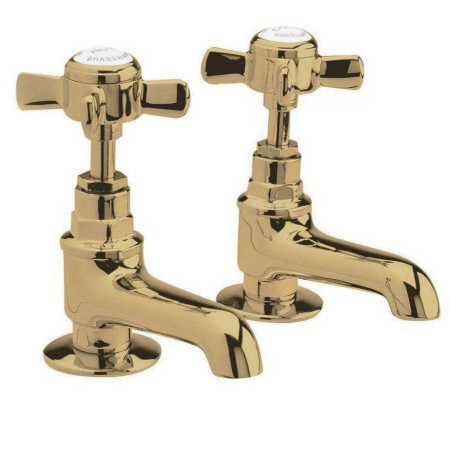 Nuie Beaumont Brushed Brass Basin Taps