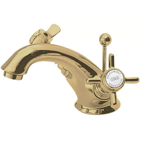 Nuie Beaumont Brushed Brass Luxury Mono Basin Mixer with Waste