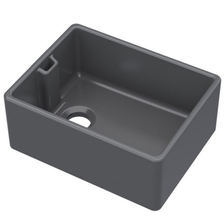 Nuie Belfast 595 x 455mm Matt Black Fireclay Kitchen Sink