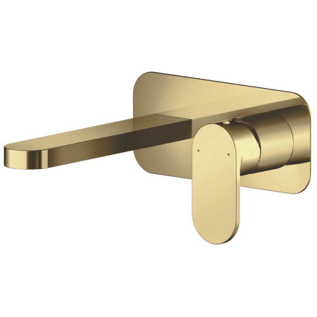 Nuie Binsey Brushed Brass Wall Mounted Basin Mixer
