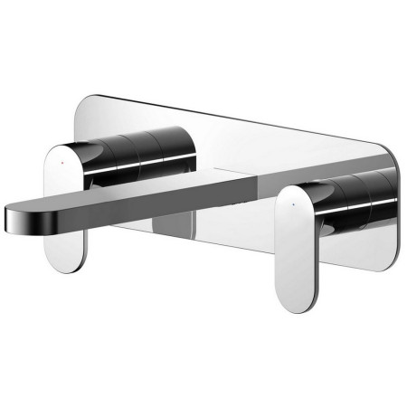 Nuie Binsey Chrome 3TH Wall Mounted Basin Mixer With Plate