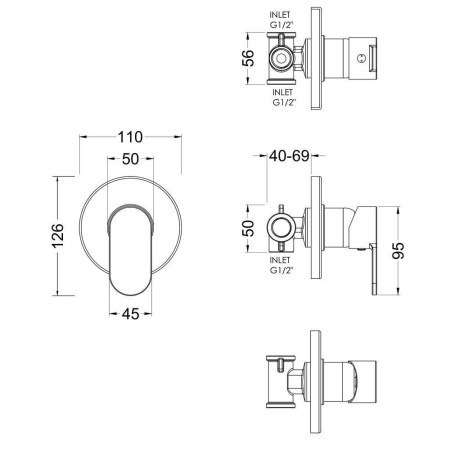 BINMV10 Nuie Binsey Concealed Chrome Manual Shower Valve (2)
