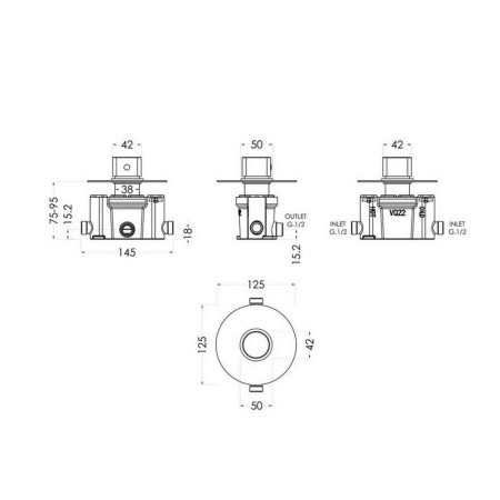 BINTC11 Nuie Binsey Thermostatic Chrome Temperature Control Valve (2)
