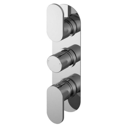 Nuie Binsey Triple Thermostatic Chrome Shower Valve with Diverter