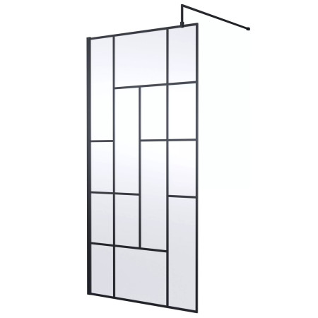 Nuie Black 1000mm Abstract 8mm Wetroom Screen