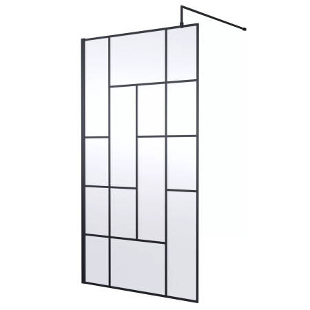 Nuie Black 1100mm Abstract 8mm Wetroom Screen