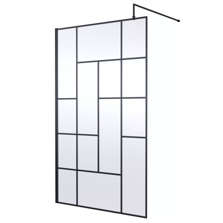 Nuie Black 1200mm Abstract 8mm Wetroom Screen