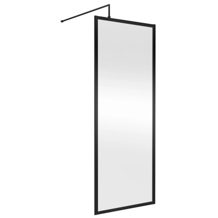 Nuie Black 800 x 1950mm Full Outer Frame Wetroom Screen