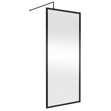 Nuie Black 900 x 1950mm Full Outer Frame Wetroom Screen