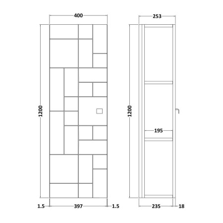 MOF161A Nuie Blocks 400mm White Wall Hung Tall Unit (2)