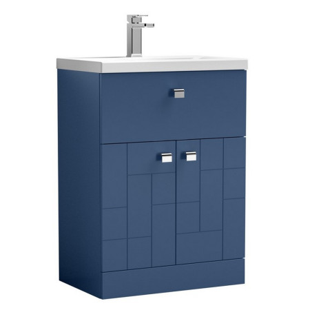 BLO301A Nuie Blocks 600mm Blue Floor Standing Unit with One Drawer (1)