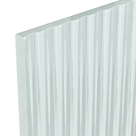 WRFL18510BB Nuie Brushed Brass 1000mm Fluted Wetroom Screen Glass Close Up
