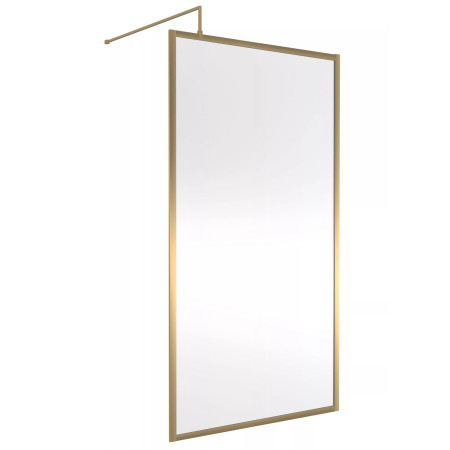 Nuie Brushed Brass 1100 x 1950mm Full Outer Frame Wetroom Screen
