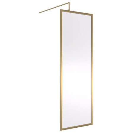 Nuie Brushed Brass 760 x 1950mm Full Outer Frame Wetroom Screen