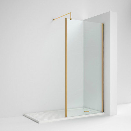WRSCOBB70 Nuie Brushed Brass Outer Frame 700mm Wetroom Screen