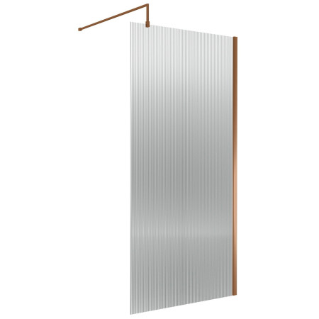 Nuie Brushed Bronze 1000mm Fluted Wetroom Screen