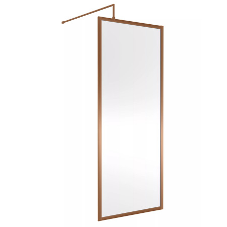 Nuie Brushed Bronze 800mm Full Outer Frame Wetroom Screen