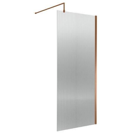 Nuie Brushed Bronze 900mm Fluted Wetroom Screen