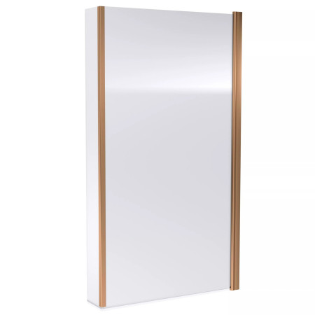 Nuie Brushed Bronze L Shape Hinged Bath Screen with Fixed Return