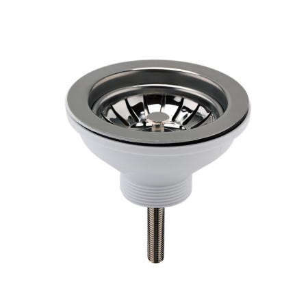 Nuie Brushed Gun Metal Strainer Kitchen Sink Waste with Pull Out Basket