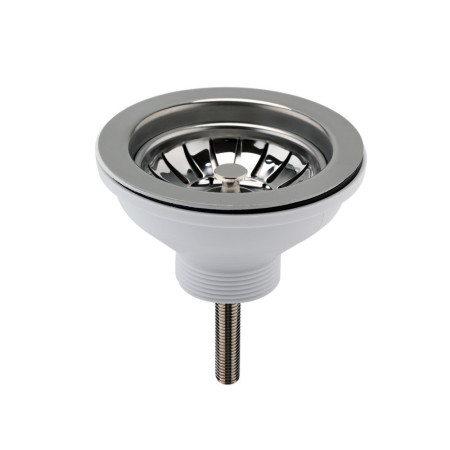 Nuie Brushed Nickel Strainer Kitchen Sink Waste with Pull Out Basket