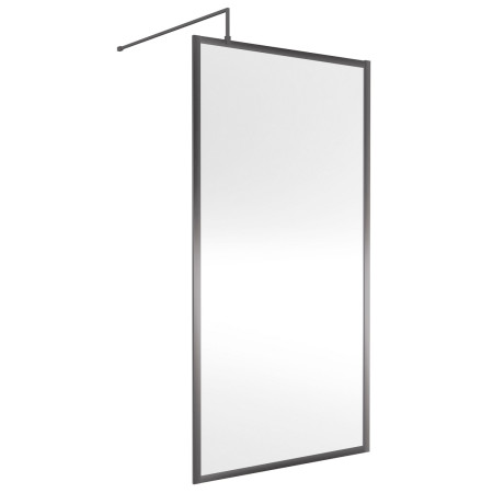 Nuie Brushed Pewter 1000mm Full Outer Frame Wetroom Screen
