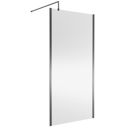 Nuie Brushed Pewter 1000mm Outer Frame Wetroom Screen