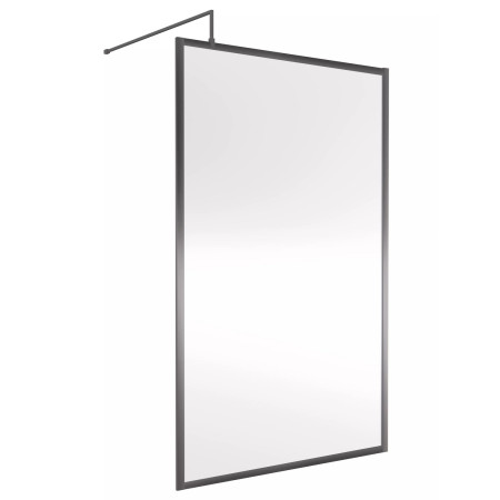 Nuie Brushed Pewter 1200mm Full Outer Frame Wetroom Screen