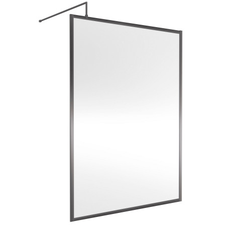 Nuie Brushed Pewter 1400mm Full Outer Frame Wetroom Screen