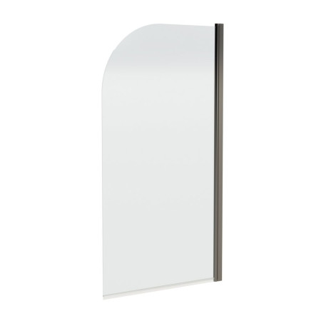 Nuie Brushed Pewter 6mm Round Hinged Bath Screen