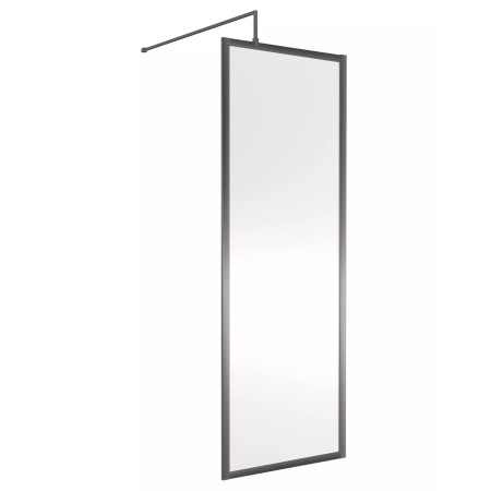Nuie Brushed Pewter 700mm Full Outer Frame Wetroom Screen